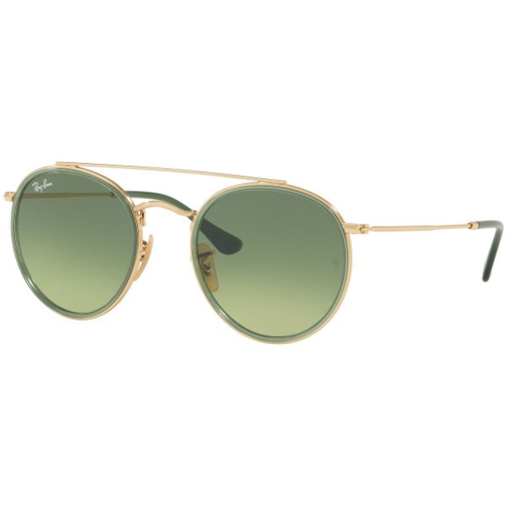 Ray Ban double bridge green and gold